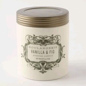 5 Pack Anthropologie Vanilla & Fig Candle - Cream and Gold